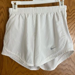 All white Nike shorts
